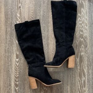 Vici Black and Tan Heeled Boots